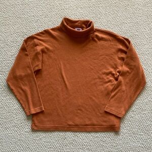 J. L. Plum Vintage Burnt Orange Turtleneck 100% Cotton Women’s Size Medium GUC